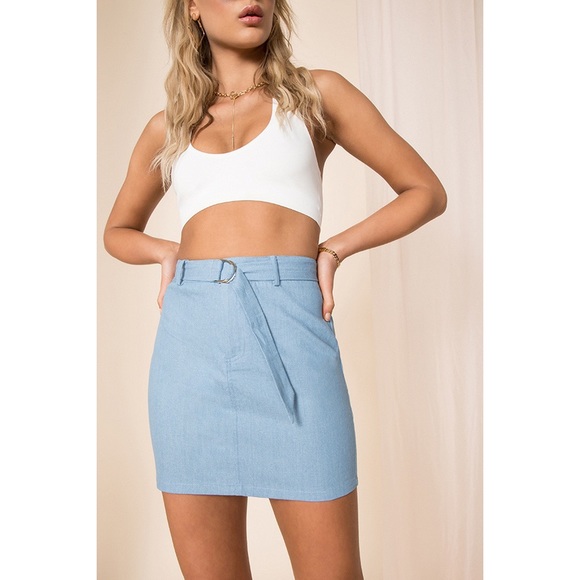 Superdown / Revolve Tinley Chambray Mini Skirt - Picture 3 of 13